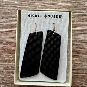 Nickel and Suede Black Statement Earrings